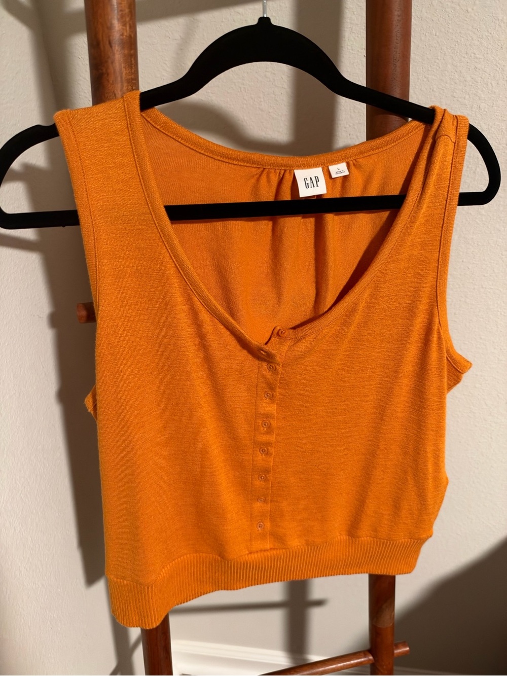 GAP Orange Button-Front Crop Tank